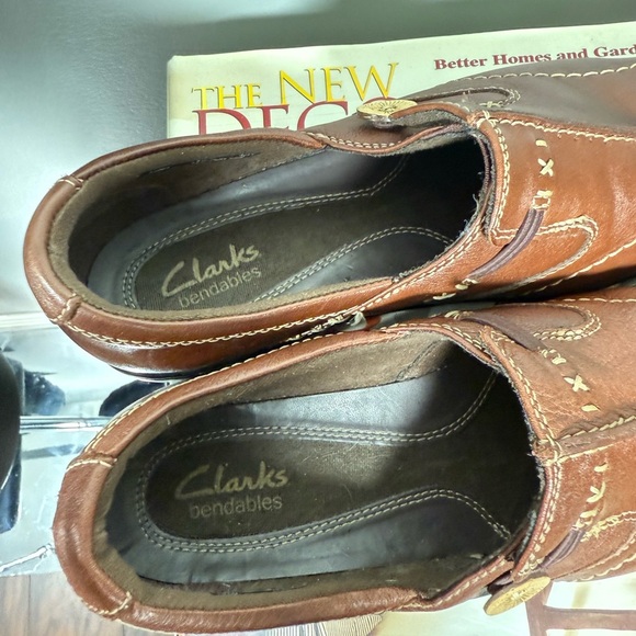 Clarks Brown Leather Women’s Loafers with Strap Detail - Picture 9 of 15